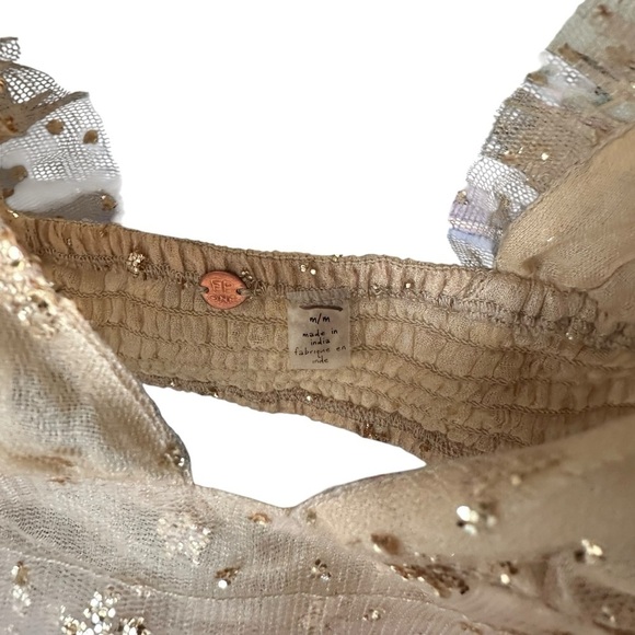 Free People One Sosha Party Top in Gold Retail $98 NWOT Medium - Picture 5 of 5